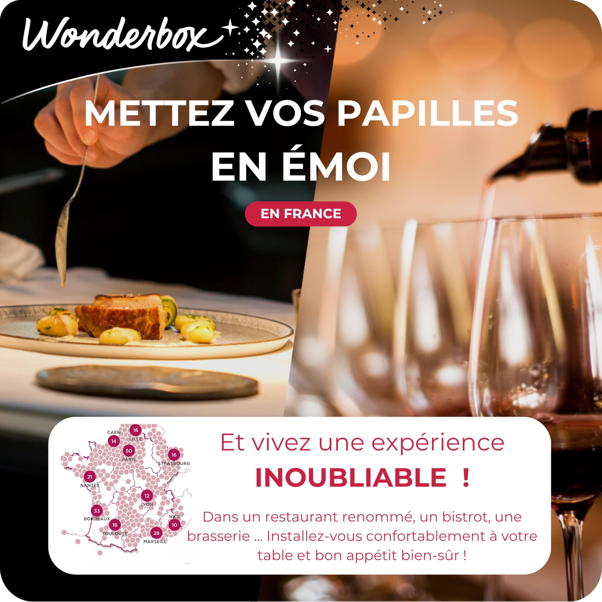 Wonderbox - Coffret Cadeau Plaisirs Gourmands – 2900 Dégustations De Champagnes Et Spiritueux, Repas Gourmands Ou Cours De Cuisine Pour 1 Ou 2 Personnes