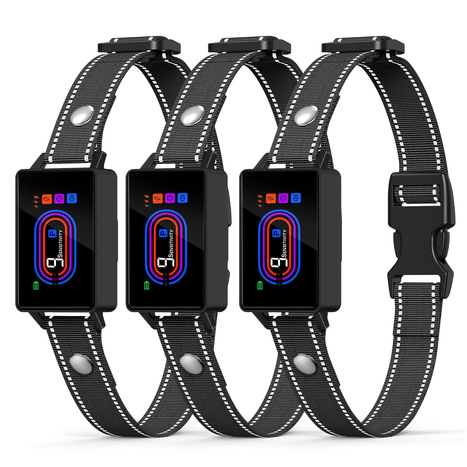 3 Pack Dog Bark Collar, 2025 Bark Collar for Large Medium Small Dogs 5-130 lbs - Smart Rechargeable Anti-Barking Training Collar with 10 Adjustable Sensitivity-Bark Collar with Shock Beep Vibratio