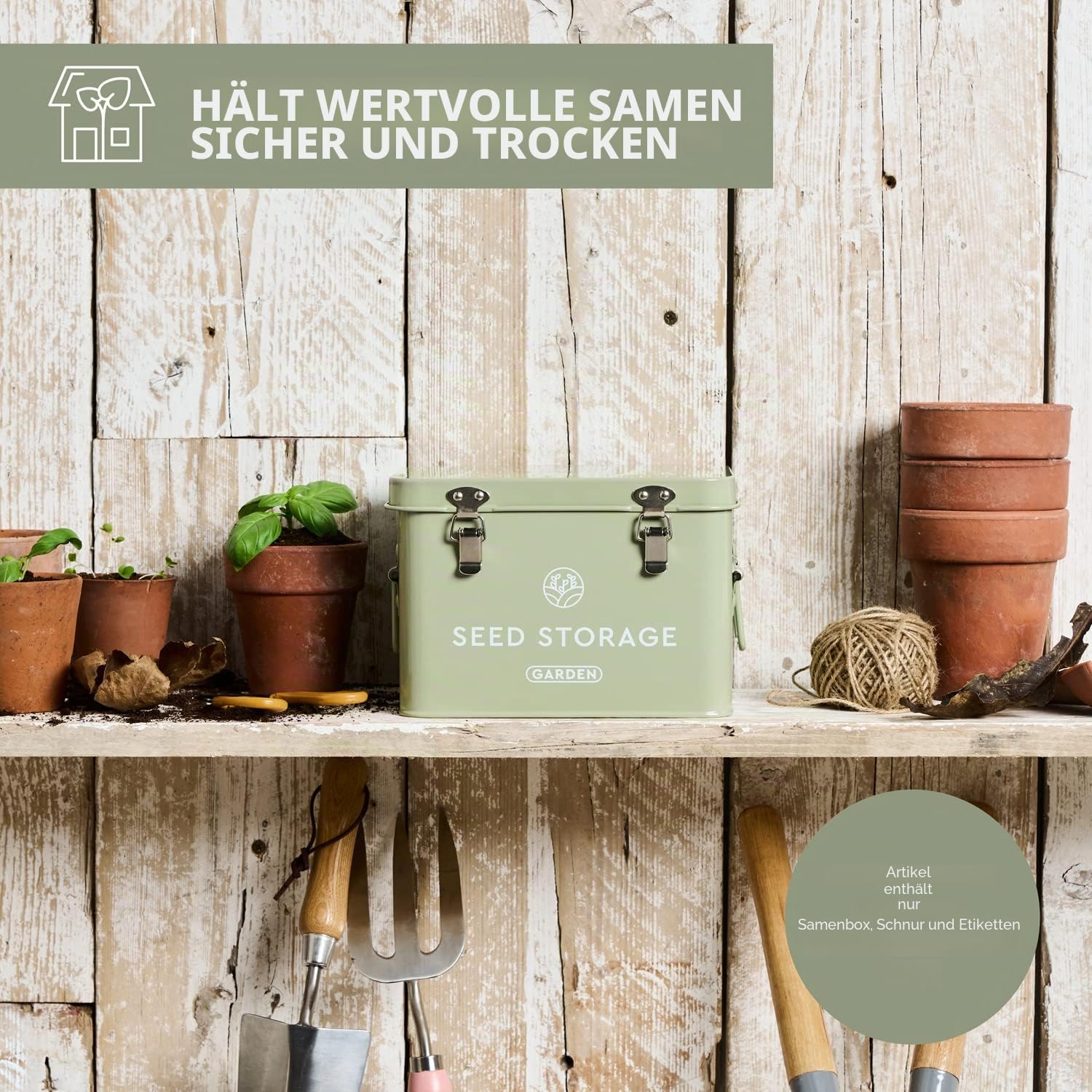 Wildgoose Saatgut-Aufbewahrungsbox – Metall-Samenpaket-Organizer mit Etiketten