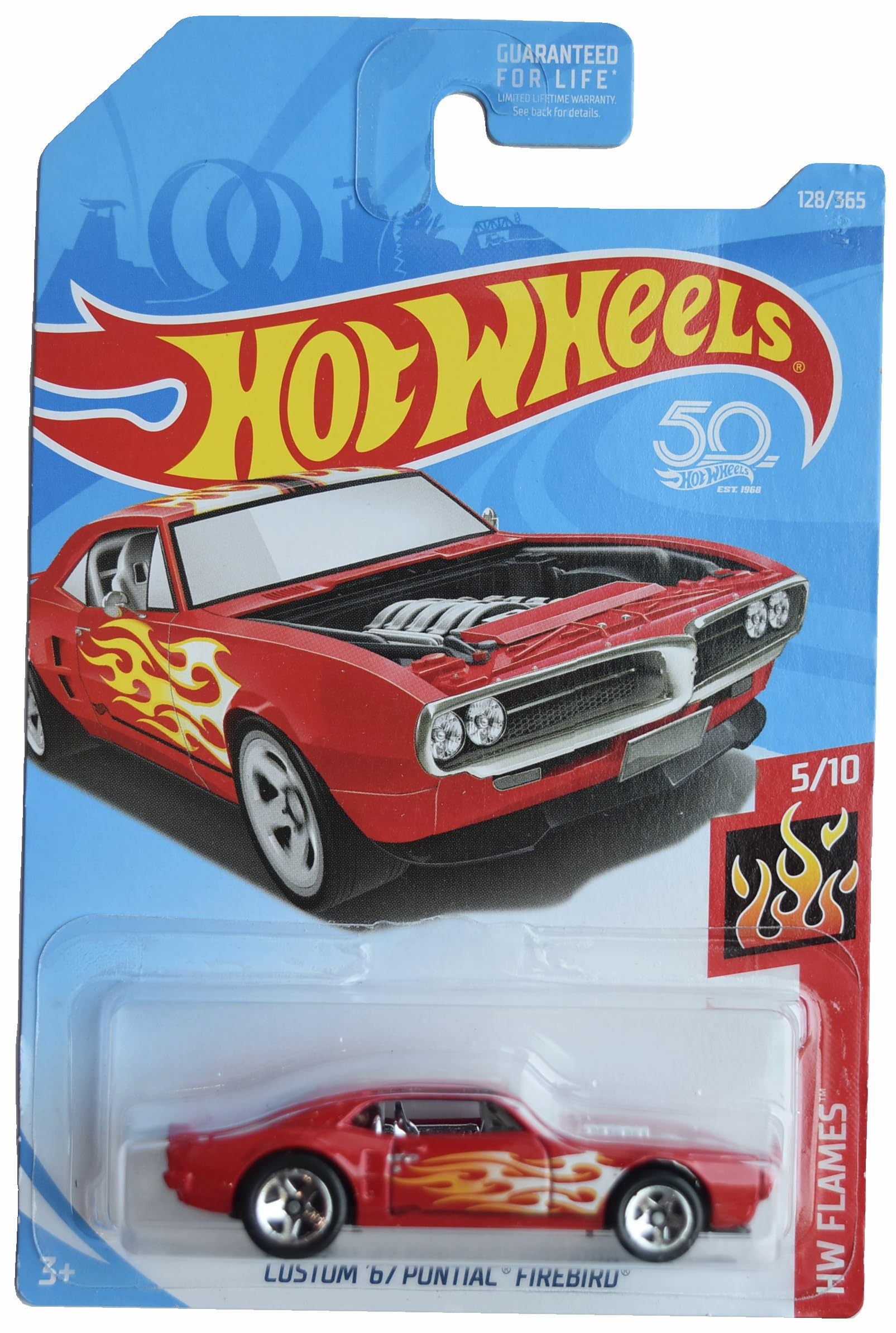 Hot Wheels Custom '67 Pontiac Firebird, HW Flames 5/10 [red] 128/365