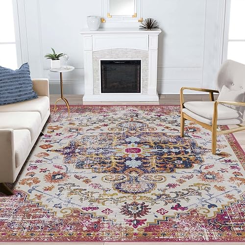 Miniatura 22 de Alfombras lavables de 5 x 7 pies para sala de estar, alfombras para dormitorio, alfombras grandes, alfombras de lana sintética ultra suave, alfombra