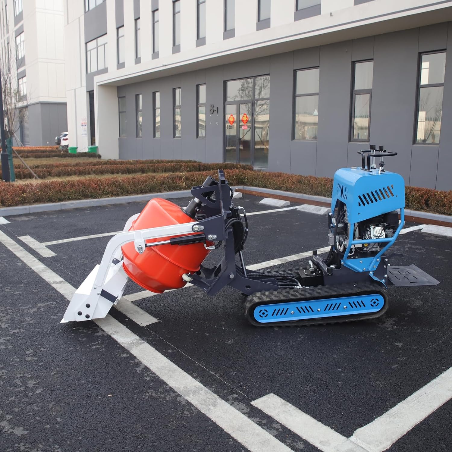 Mini Mobile Concrete Mixer Crawler for Confined Construction Areas, Tracked, Customizable Color, AC Power Source, 1 Unit