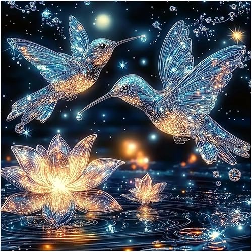 Miniatura 9 de DIYDECORFUN Kits de pintura de diamantes 5D para adultos, arte de diamantes de abeja de miel, kit de vitrales para principiantes, arte de cuentas de