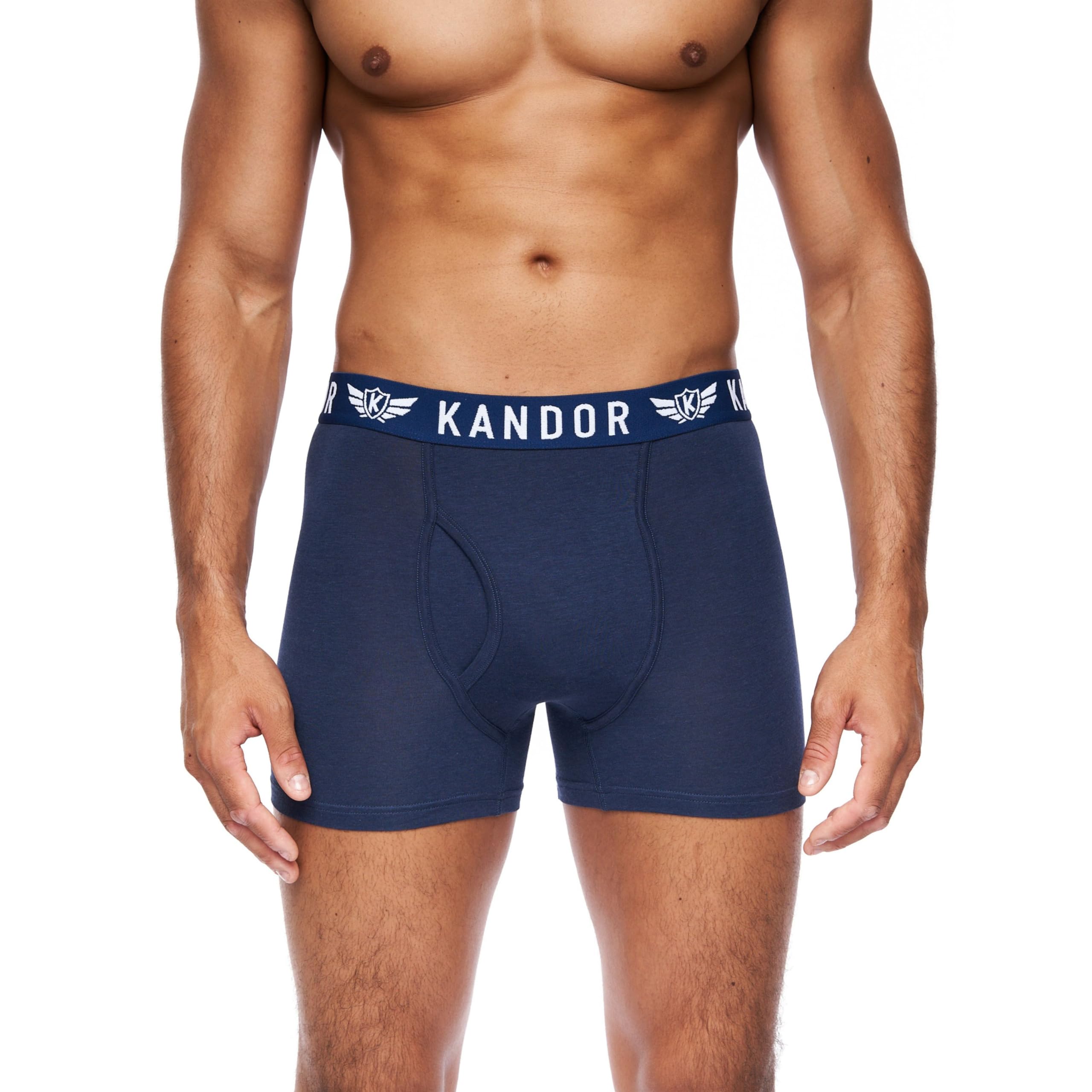 Kandor Herren Bambers Bambus Boxershorts (7er Pack) Premium Bambus-Baumwolle Stretch Unterwäsche Multipack mit atmungsaktivem Stoff & elastischem Bund Größen S-XXL