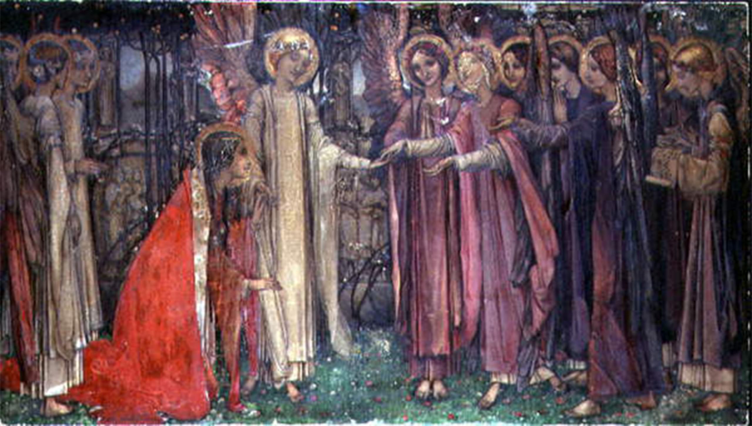 SERENDIPITP Retro Picture Poster Wall Art Pictures Painting St. Catherine by Edward Reginald Frampton Wall Art Canvas Print for Wall Decor 60x90cm
