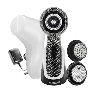 Michael Todd Soniclear Elite Antimicrobial Facial Cleansing Brush System, 6-Speed Sonic Powered Exfoliating Face Brush & Body Brush