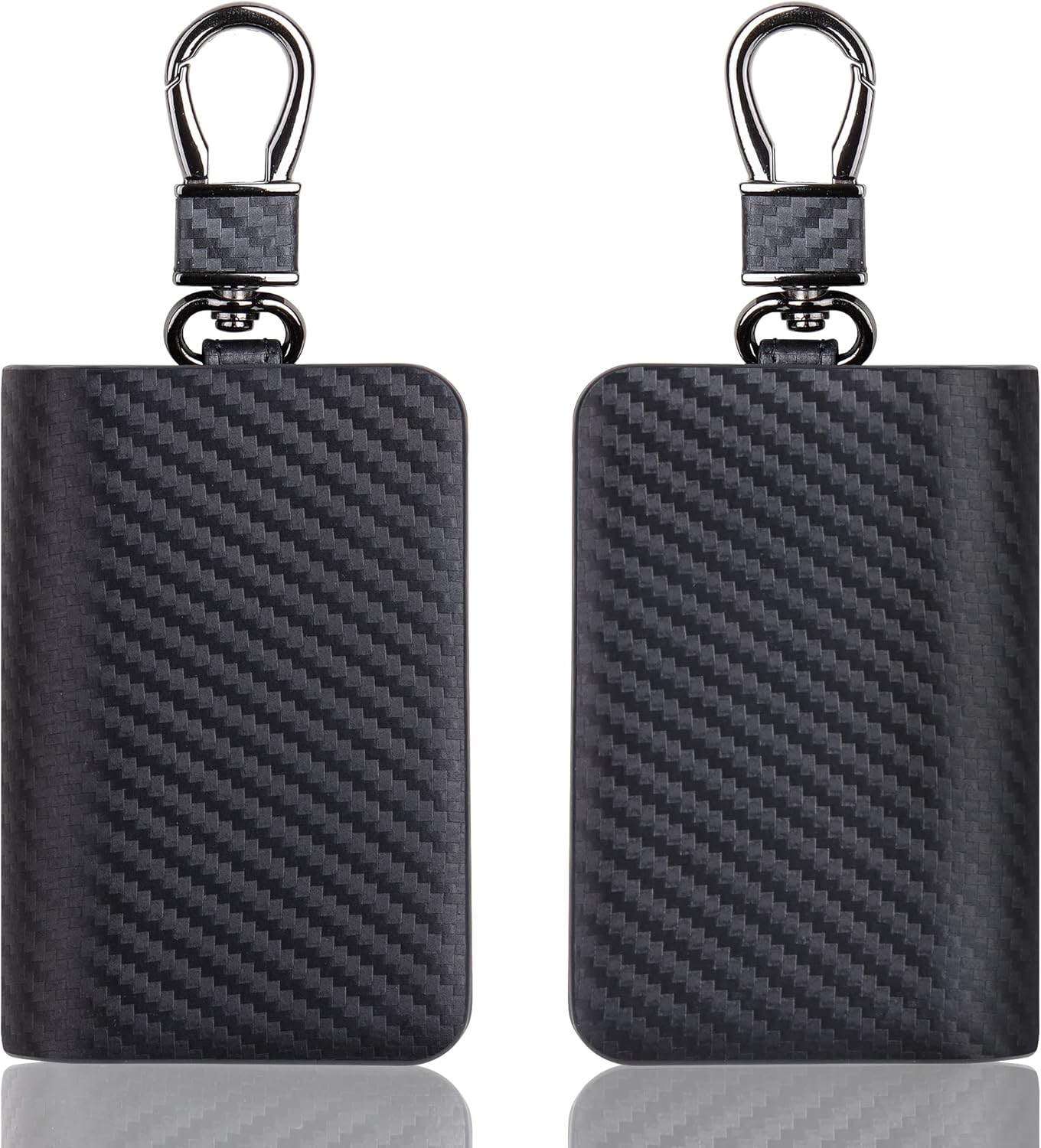 VISOUL Car Key Case Holder Double Zipper, Leather Car Smart Key Fob Case with Keychain for Men and Women