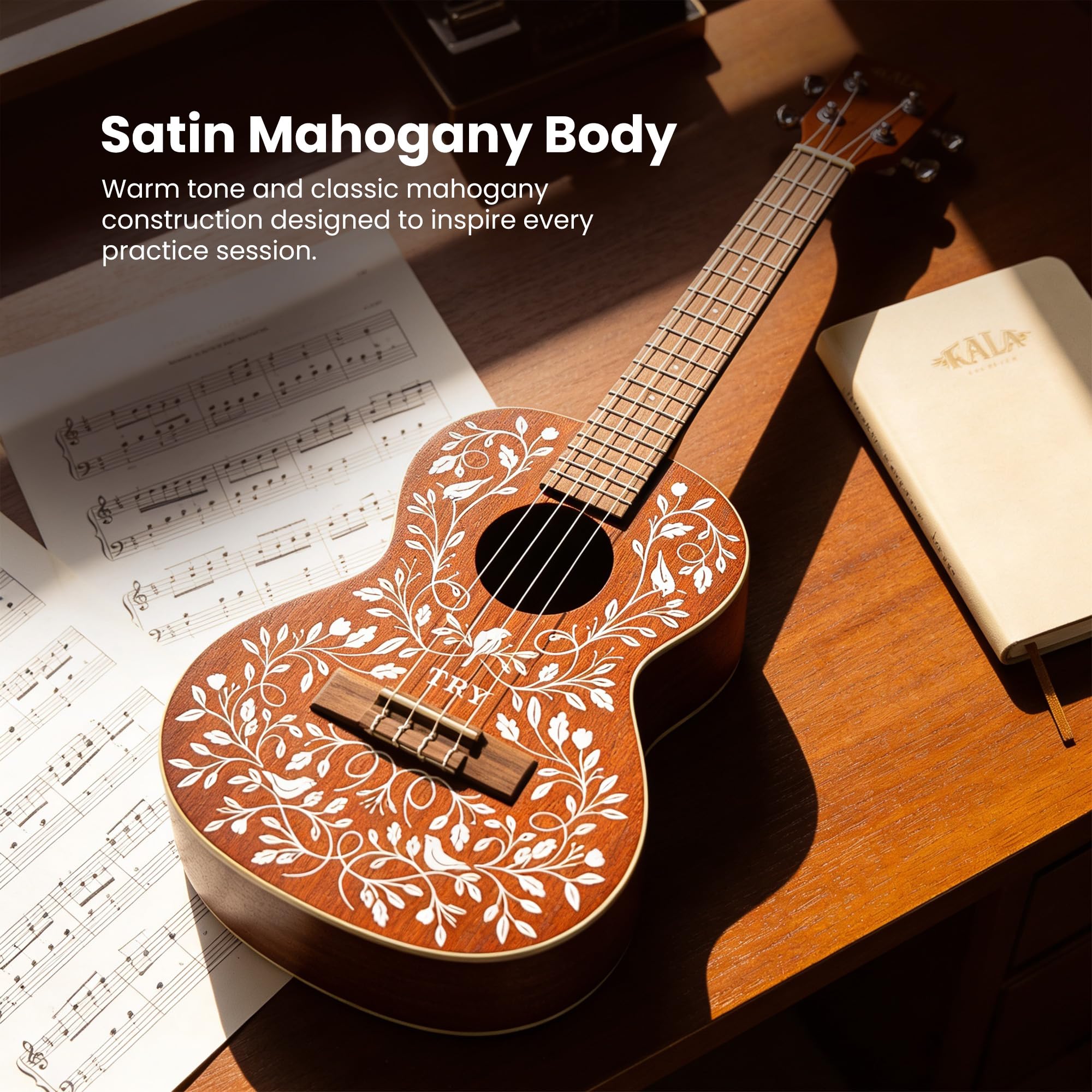 Kala - KALA-LTP-MH - Ukulélé tenor Learn to Play"Mandy Harvey" signature - avec housse KALALTPMH2006 Naturel