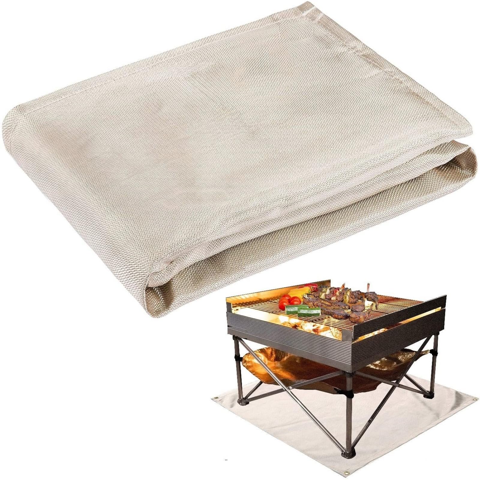 Manta ignífuga, manta ignífuga para acampar al aire libre, manta de cuarentena de soldadura interior, resistente al fuego, comodidad para barbacoa o soldadura, 60 x 80 cm