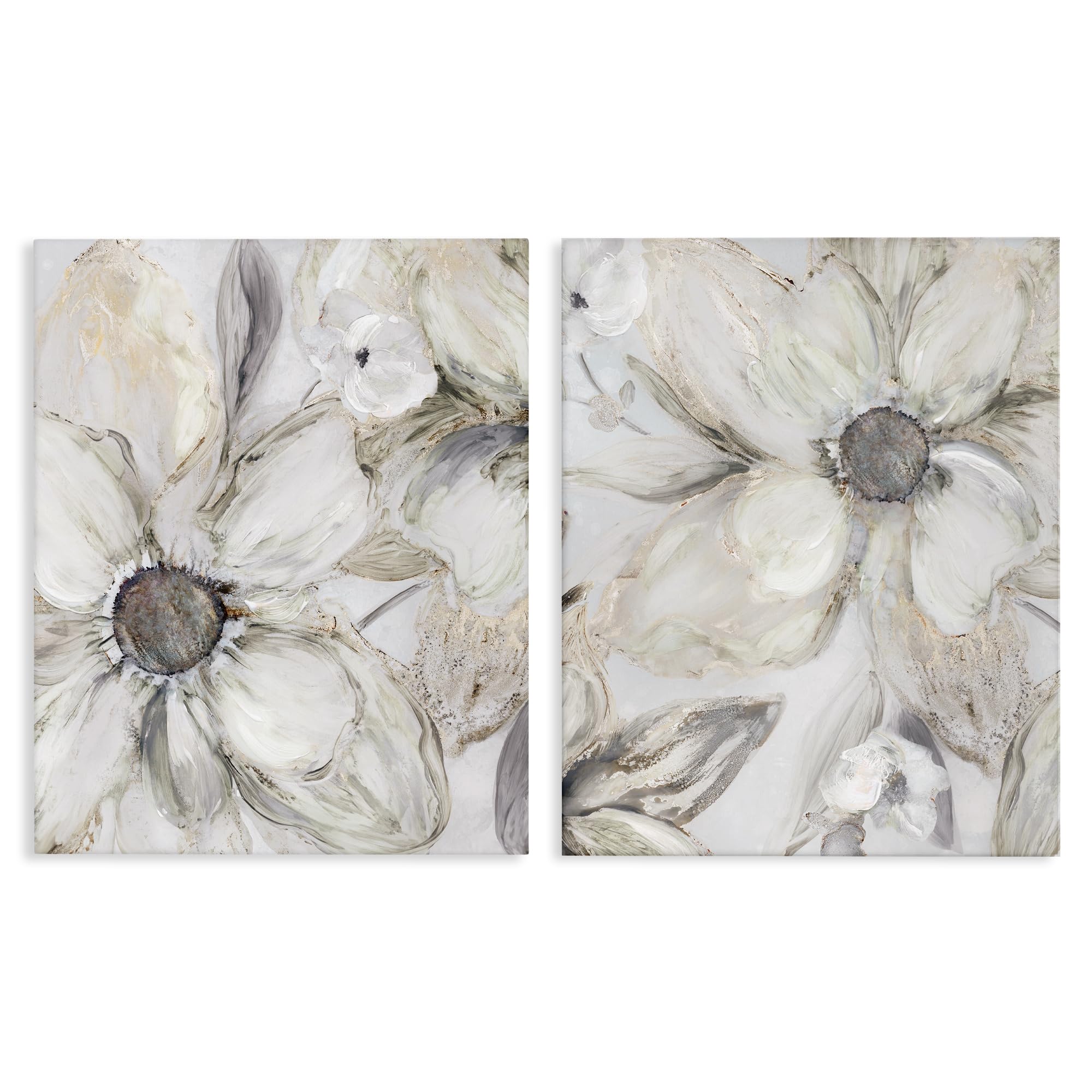 Stupell Industries Sandstone Tinted Blooms Floral Sandstone Tinted Blooms, 24 X 30 Inch Canvas Wall Art Set