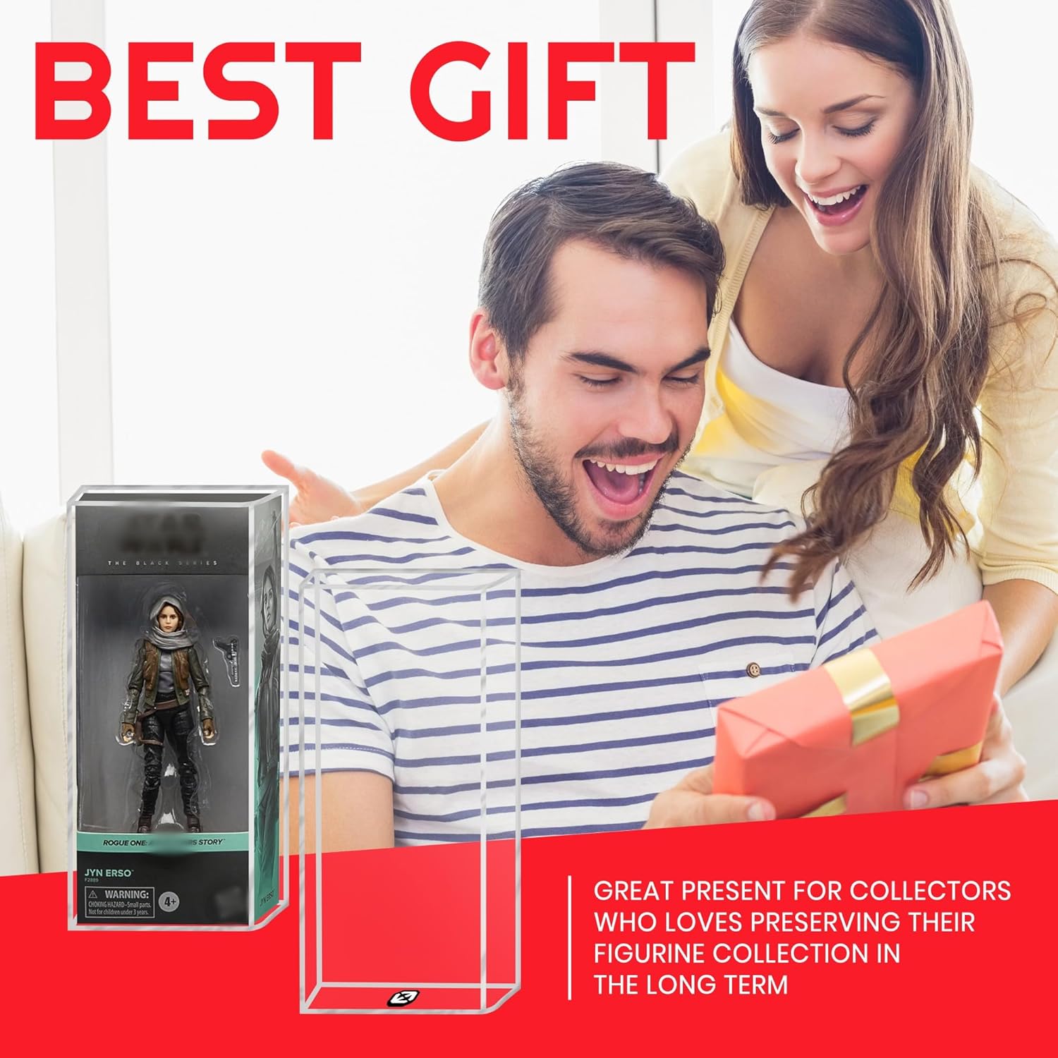 EVORETRO Action Figure Display Case Protector Compatible with Hasbro Star Wars 2020 Black Series Angled Box 6-inch Action Figure, 2-Pack, Anti-UV Thick Durable Clear Acrylic Box, Long Lasting Quality.