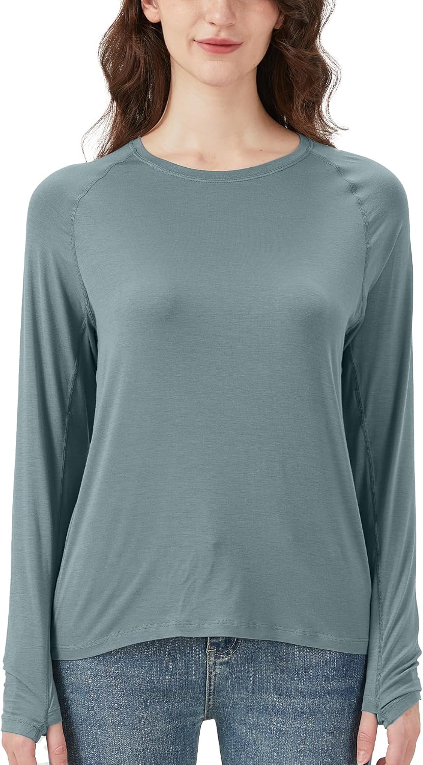 netdraw Women’s Ultra Soft Bamboo Viscose Workout T-Shirt Long Sleeve Cooling Lighweight Tops with Thumbholes netdraw Women’s Ultra Soft Bamboo Viscose Workout T-Shirt Long Sleeve Cooling Lighweight Tops with Thumbholes