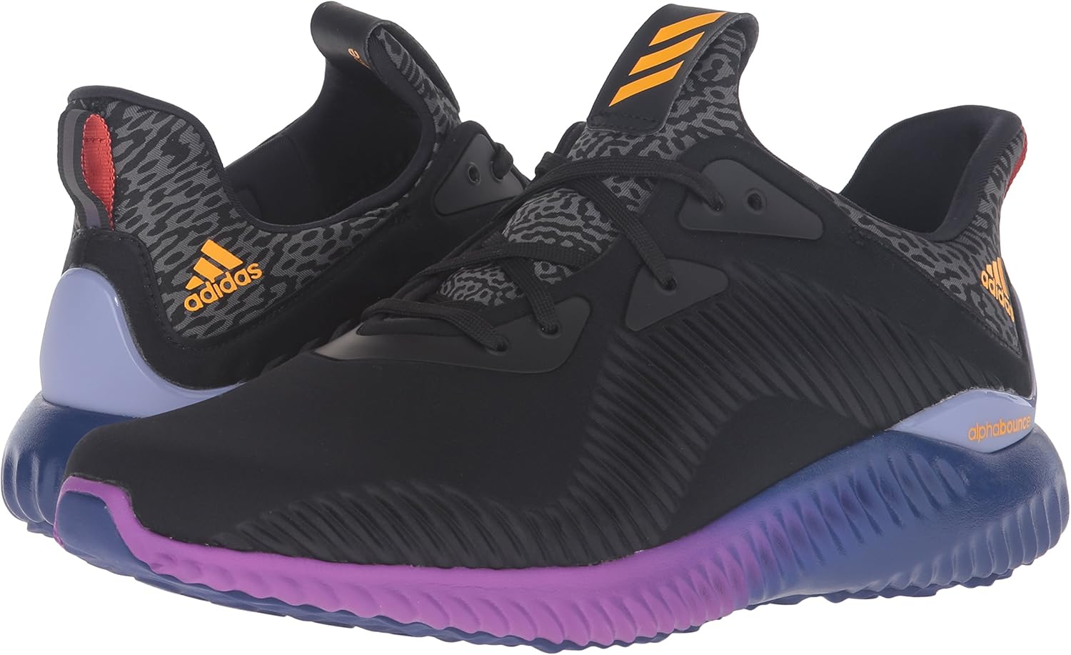 adidas Performance Men's Alphabounce M Running Shoe, Black/Solar Gold/Shock Purple, 8.5 M US