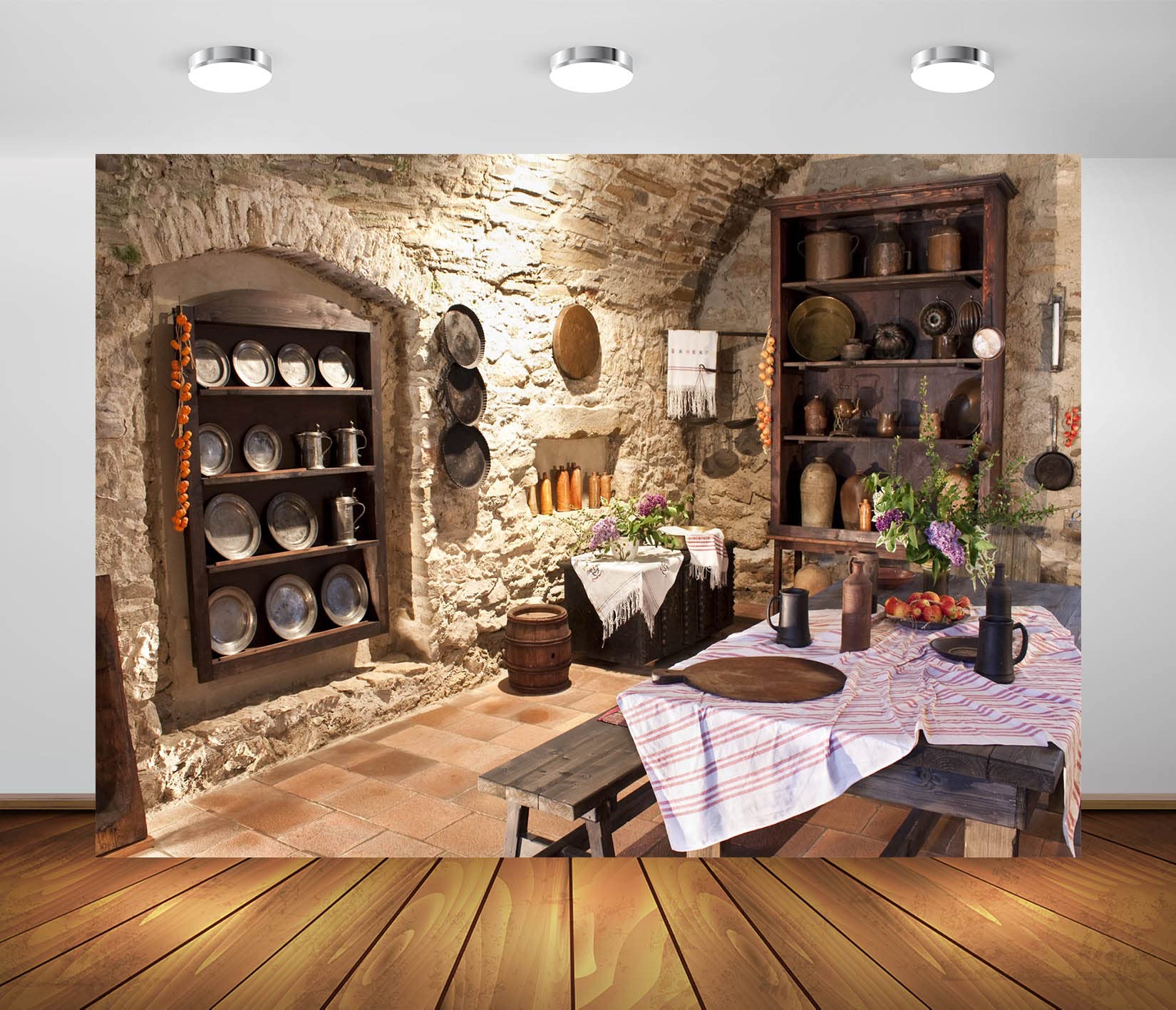 BELECO Fotohintergrund 2.1x1.5m Toskana Landschaft - Italienische Gartenszene