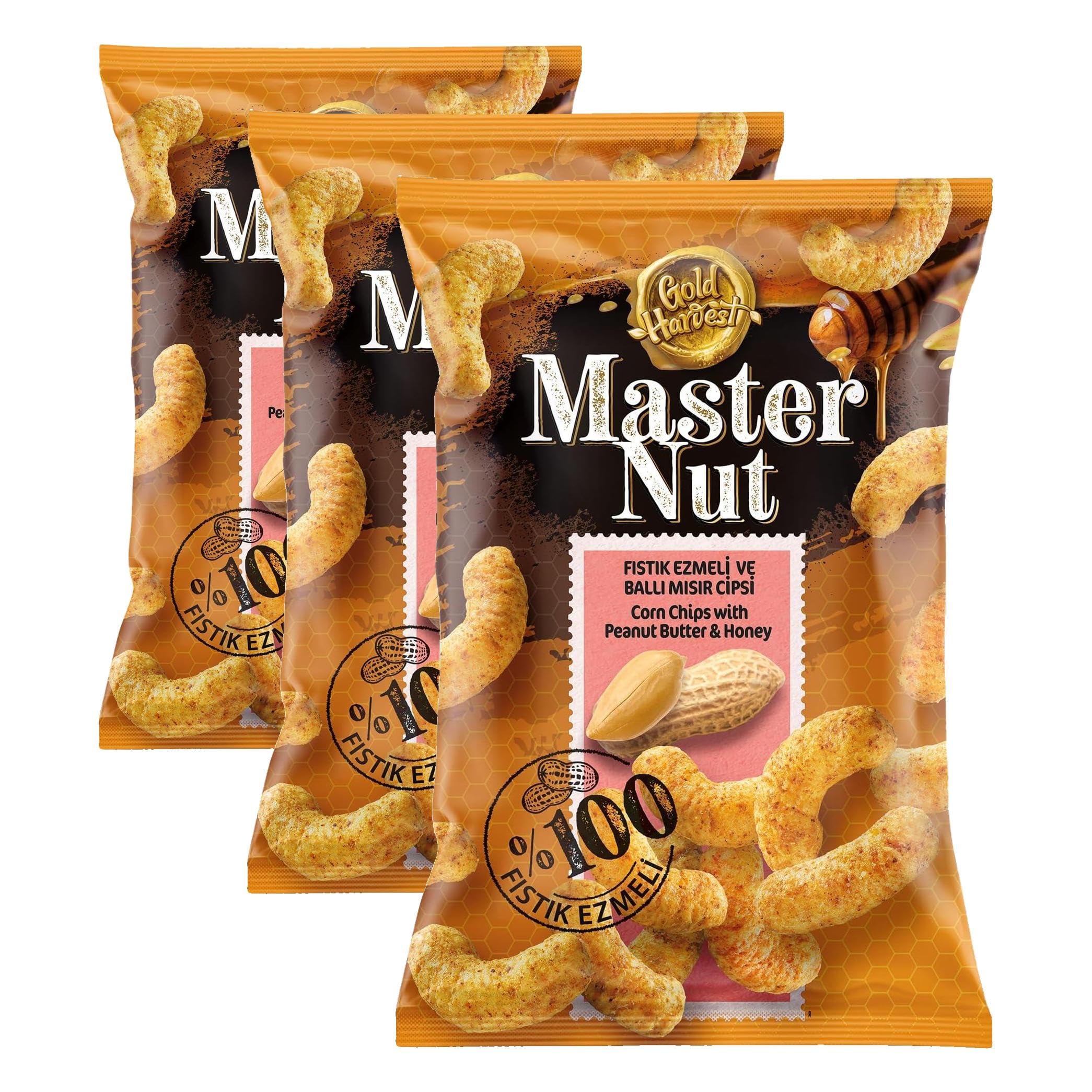 Master Nut Fıstık Ezmeli Ballı Mısır Cipsi 150 gr (3 paketi)