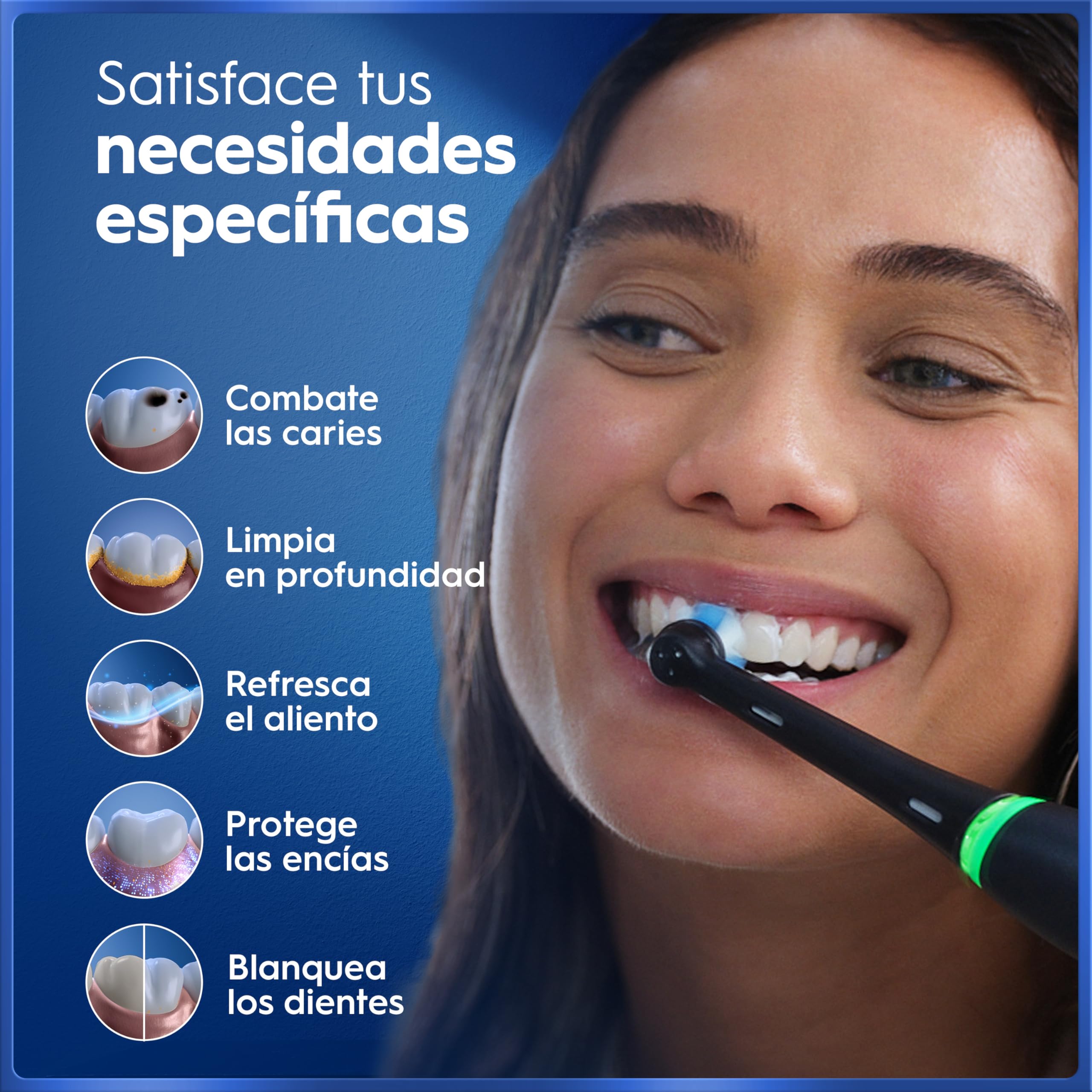 Oral-B iO 5N Cepillo de Dientes Eléctrico con Mango Recargable, 3 Cabezales y Estuche De Viaje, Diseñado por Braun - Negro , El embalaje puede variar