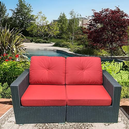 Miniatura 6 de Cojines para sillas de exterior, 24 x 24 pulgadas, impermeables, resistentes a la decoloración, cojines para muebles de patio, sofá de jardín, funda