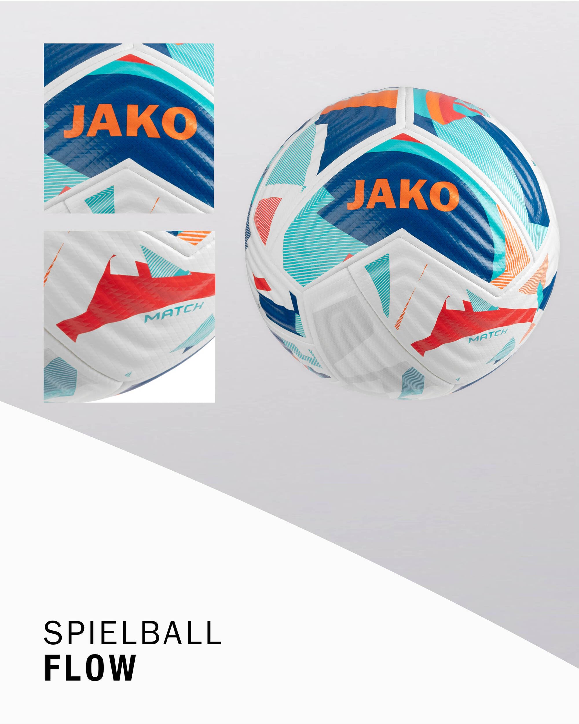 JAKO Spielball Flow, weiß/Navy/orange, 5