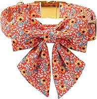 Vista 43 de Maca Bates Fall Maple Leaf Dog Collar with Sailor Bow Tie for Extra Small Girl,Boy,Autumn Foliage Puppy Collars with Bowtie Breakaway Adjustable