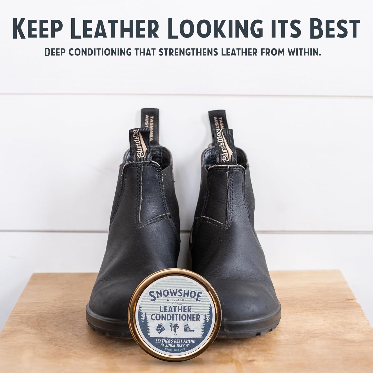 Snowshoe Leather Conditioner, Made in USA Since 1927 - Protect, Condition, Restore & Waterproof - Leather Conditioner for Furniture, Couch, Purses, Shoes, Boots, Gloves, Saddles (4 oz)