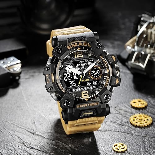 Miniatura 5 de AIMES Mens Watches Sports Outdoor Waterproof Military Watch for Men Tactical Watch Analog Digital Date Alarm Stopwatch Multi-Function Tactics Big