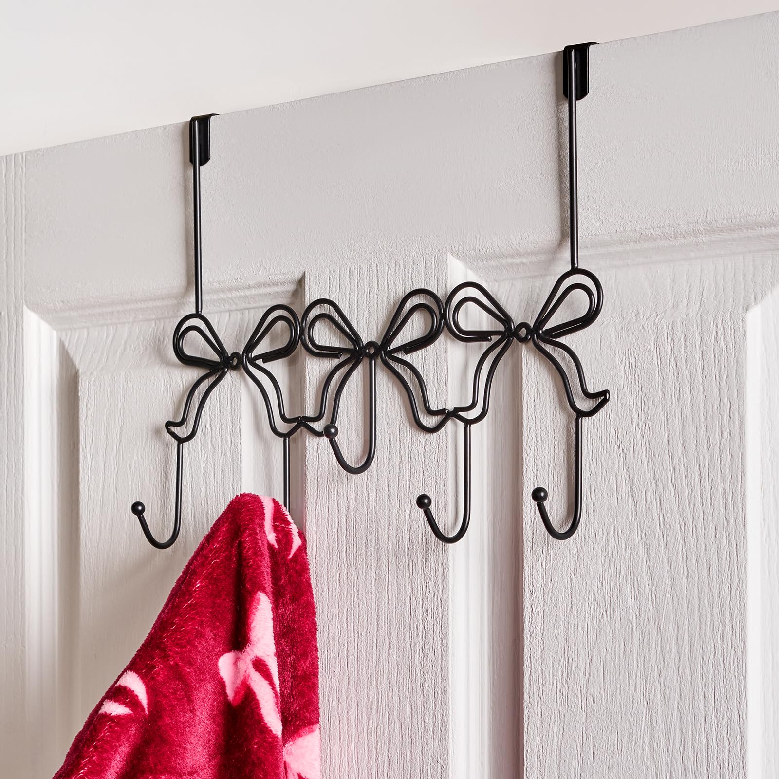OHS - Metal Over Door Hook - Black - 5 Hooks