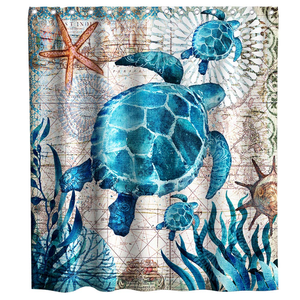 Nautical Blue Sea Turtles Beach Theme 