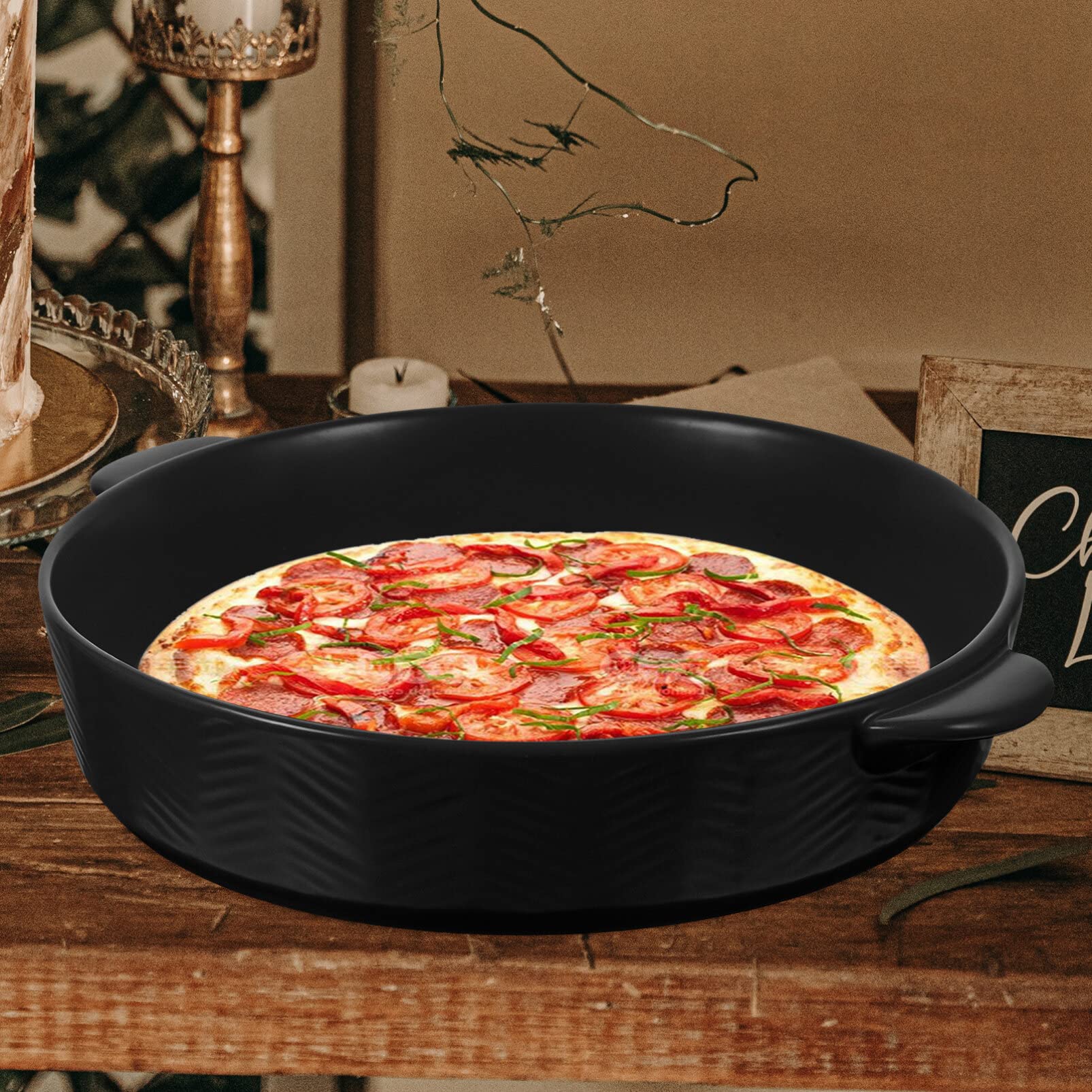 Ceramiczne Uchwyty Do Naczyń Do Pieczenia Bezpieczne W Piekarniku Czarny Talerz Do Ciasta Blacha Do Pieczenia W Wysokiej Temperaturze Przybory Kuchenne Naczynia Do Pieczenia