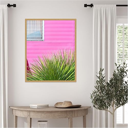 Miniatura 2 de Amanti Art Framed Canvas Wall Art 28x23 Vintage Pink Camper Trailer Cactus by Tom Windeknecht, Framed Wall Art Canvas, Architecture Artwork, Modern