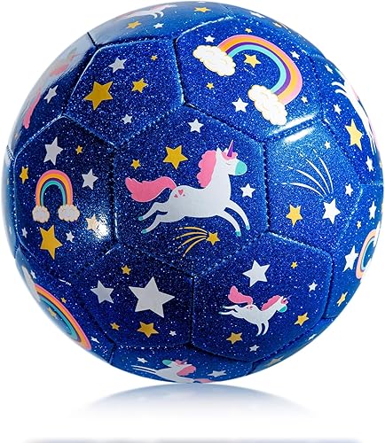 Balón de fútbol para niños, tamaño 2, 3, 4, unicornio con purpurina, dinosaurio, para niños pequeños de 1 a 3, 3, 8, 8 a 12 años, pelota inflable