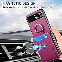Vista 7 de Funda compatible con Motorola Razr 2023 con tarjetero, funda protectora de piel sintética de lujo para teléfono para mujer y hombre, soporte