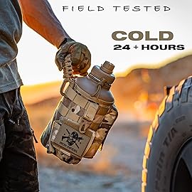 Iron Infidel Battle Bottle - Half Gallon Insulated Water Bottle with Paracord Handle - Large 64 oz Stainless Steel Water Jug & Rugged, Removable Sleeve For Keys, Wallet, Phone (OCP Camo 2 Liter)