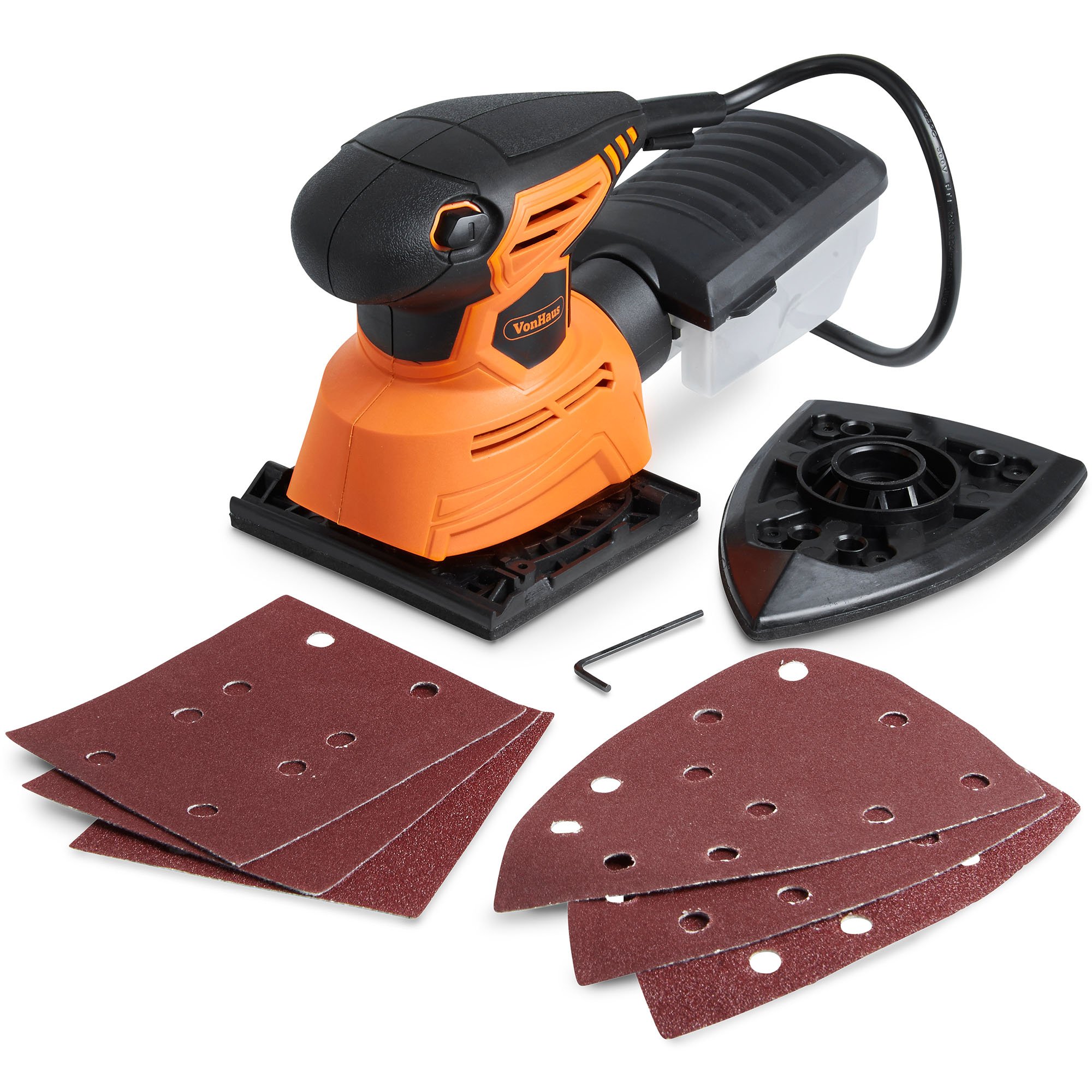 Buy VonHaus Electric Palm Detail Sheet Sander with 14000 RPM, 6 Sanding