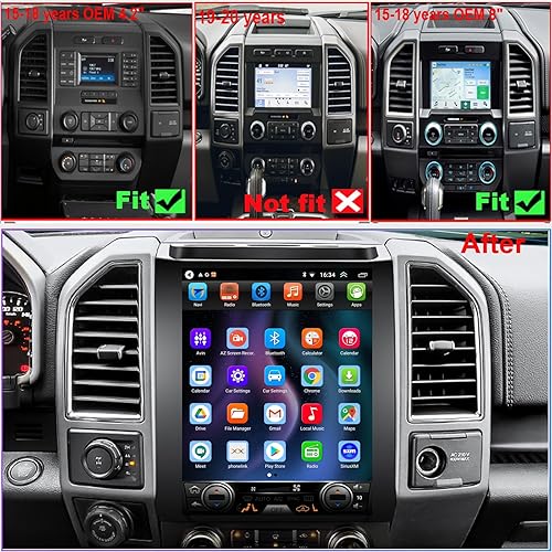 Miniatura 2 de Para Ford F150 Radio Upgrade 2015-2018 Camiones Reemplazo Estéreo Android 13 8core Sistema de CPU 12.1 pulgadas IPS Pantalla táctil Construido en