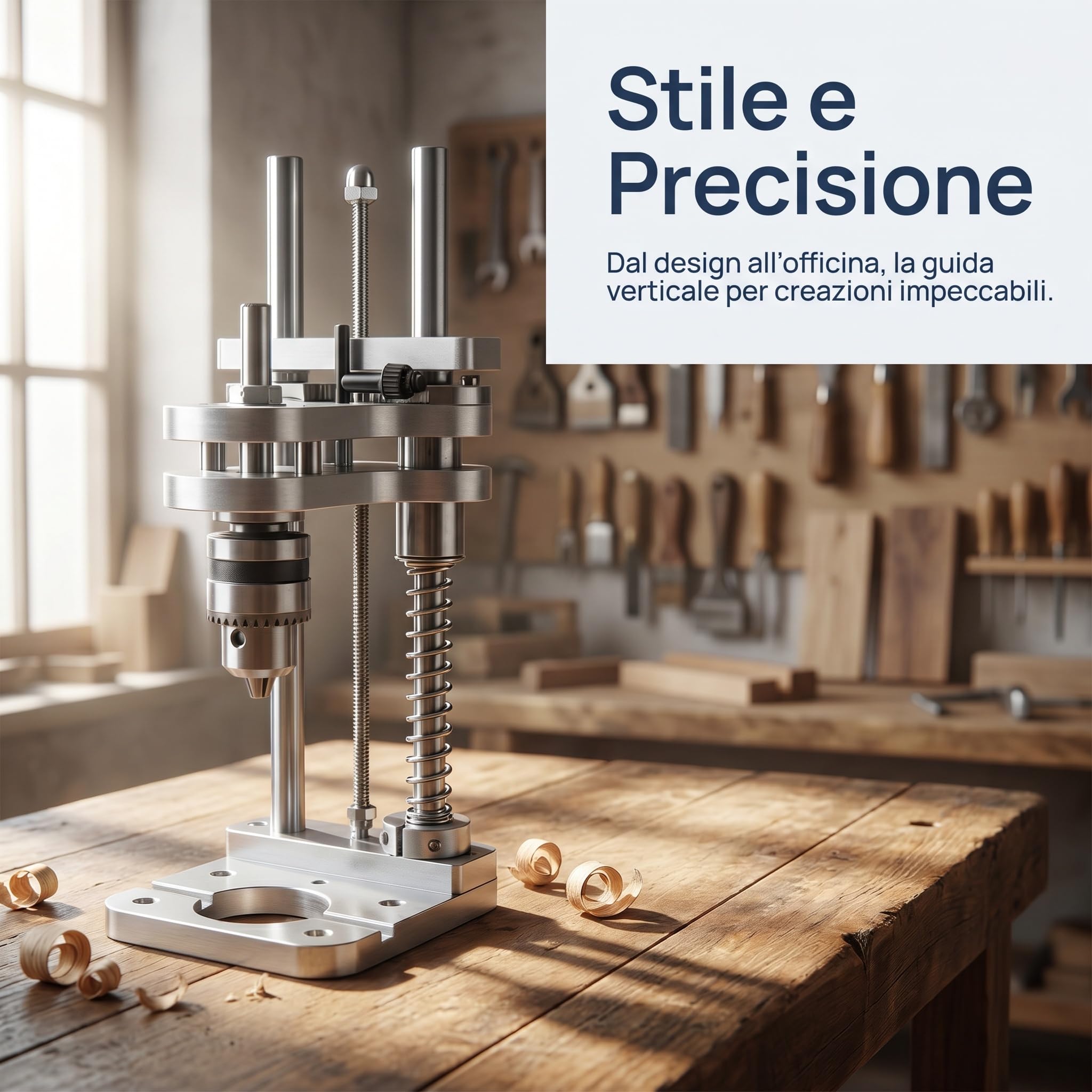 F Fityle Supporto Guida per Trapano Verticale, Dimensioni :10 X 10 X 25 Cm, Riduce Le Vibrazioni E Le Deviazioni Durante Le Operazioni, Per La Fabbricazione Di Mobili, Lavori, Posizionamento Di Fori