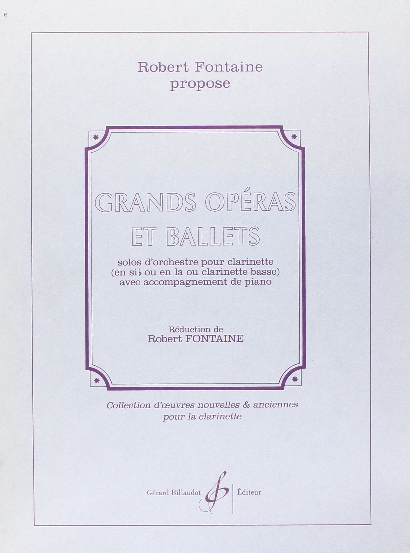 Grands opéras et ballets solos d'orchestre partition musique classique symphonique