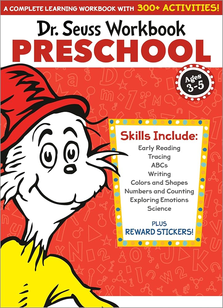 Dr. Seuss Workbook: Preschool: 300+ Fun Activities with Stickers and More! (Alphabet, ABCs, Tracing, Early Reading, Colors and Shapes, Numbers, ... Emotions, Science) (Dr. Seuss Workbooks): Dr. Seuss: 9780525572190: Amazon.com: Books dr-seuss-workbook-preschool-300-fun-activities-with-stickers-and-more-alphabet-abcs-tracing-early-reading-colors-and-shapes-numbers-emotions-science-dr-seuss-workbooks-dr-seuss-9780525572190-amazon-com-books
