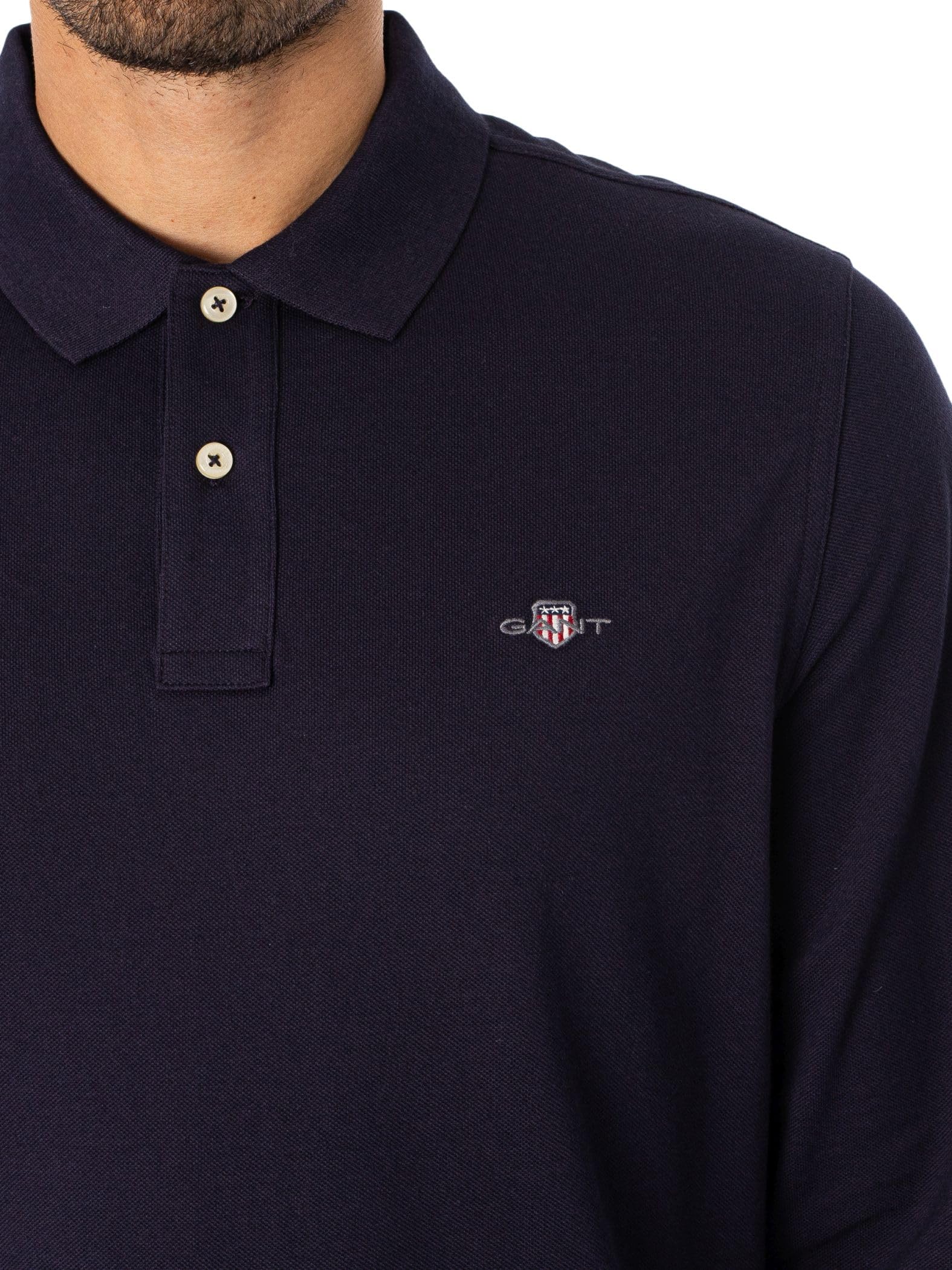 GANT Reg Shield LS Pique Rugger Camisa de Polo Hombre