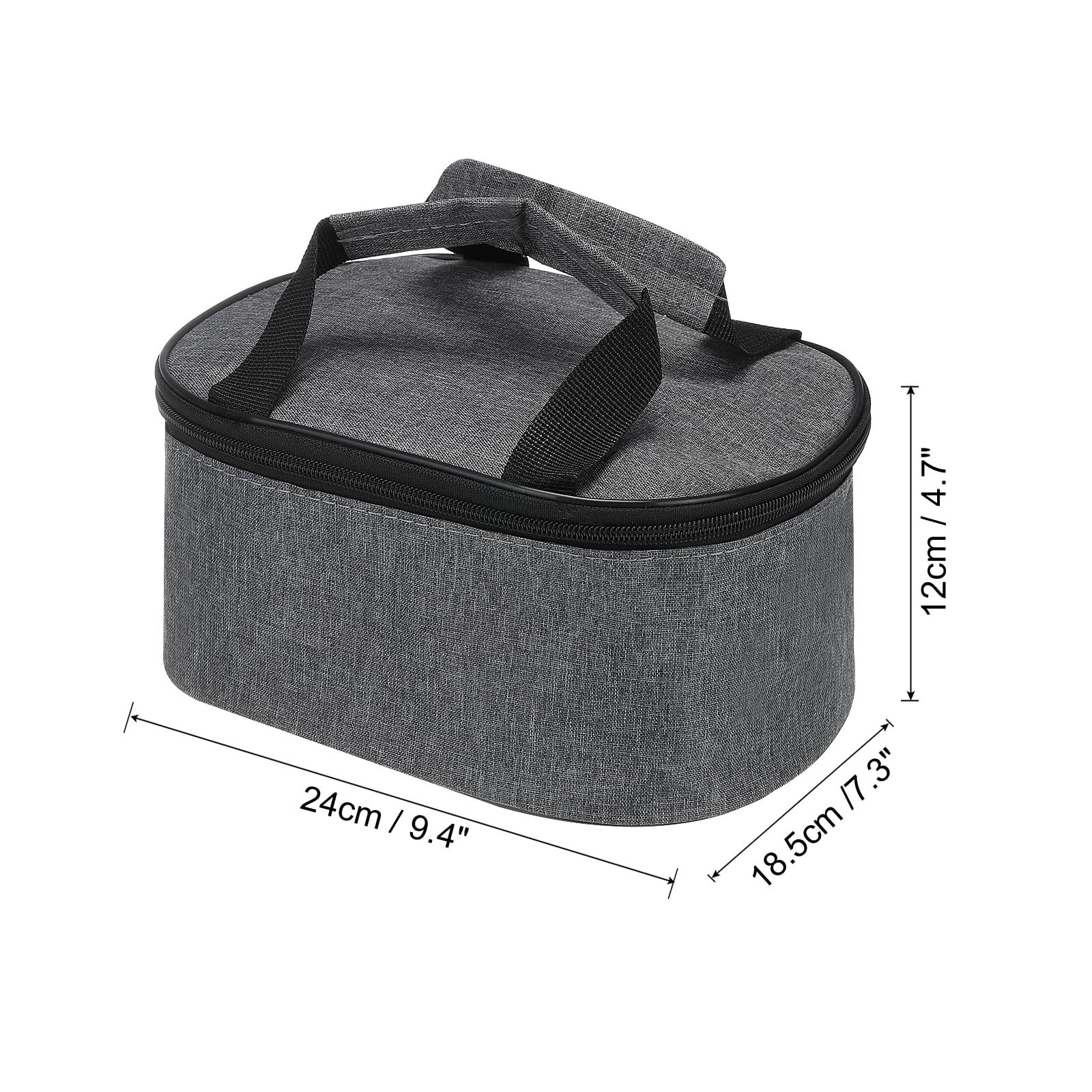 Sacs à déjeuner isolés 9 "x 7" x 5 ", Sacs à Bento réutilisables, fourre-Tout Thermique, Sac de récipients Alimentaires Portables pour Hommes et Femmes, Gris