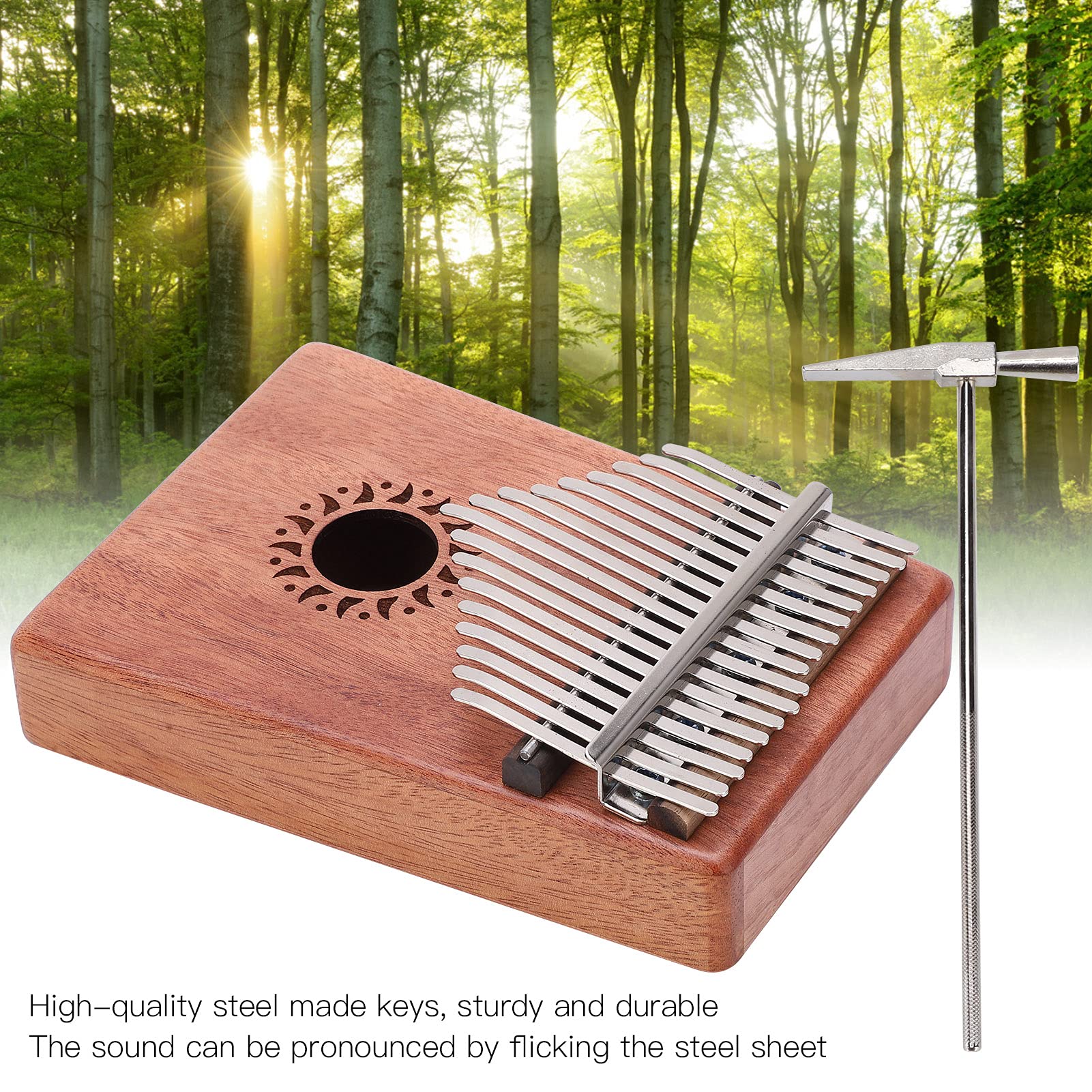 17-klawiszowy Fortepian na Palec Instrument Muzyczny Kalimba z Czystym Dźwiękiem Zawiera flanelową torbę ułatwiającą Przenoszenie i naukę
