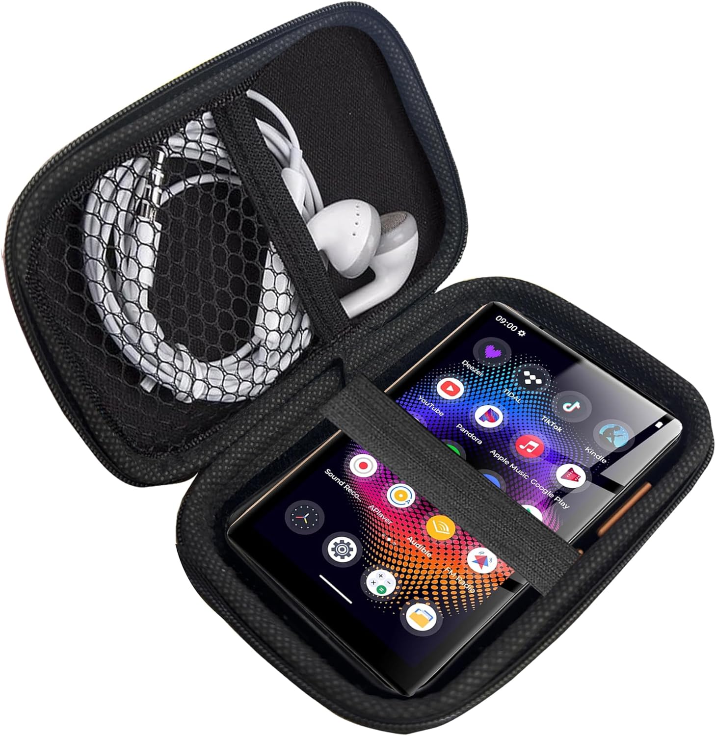 Compatible with Foeuyte MP3 Player Case, Lamshaw Durable EVA Carrying Case, Shockproof & Lightweight Protective Cover Compatible for Foeuyte Q1, Q3 5" MP3 Player (Black)