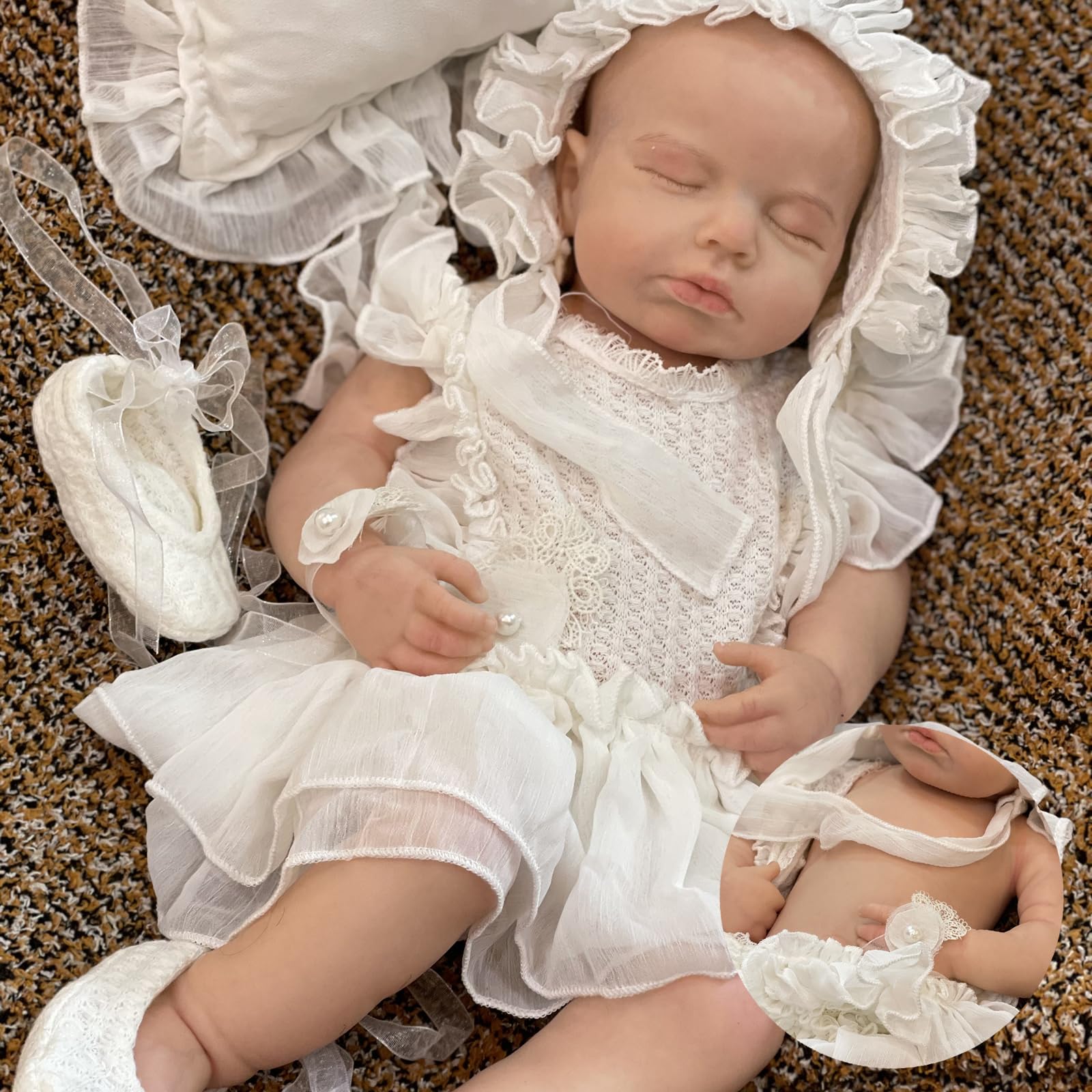 OtardDolls Realistic Newborn Doll 18 Inch Reborn Baby Dolls Full Silicone Soft Body Real Life Washable Baby Dolls with Clothes and Bottles for Kids