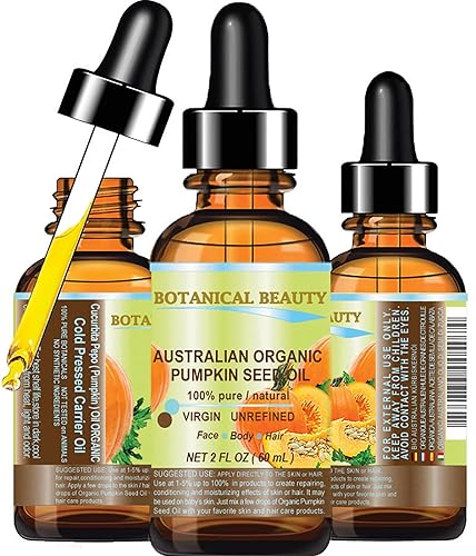 Aceite orgánico australiano de semillas de calabaza. Aceite botánico prensado en frío 100 % puronaturalsin diluirsin refinar 2 oz fl- Para cuidado