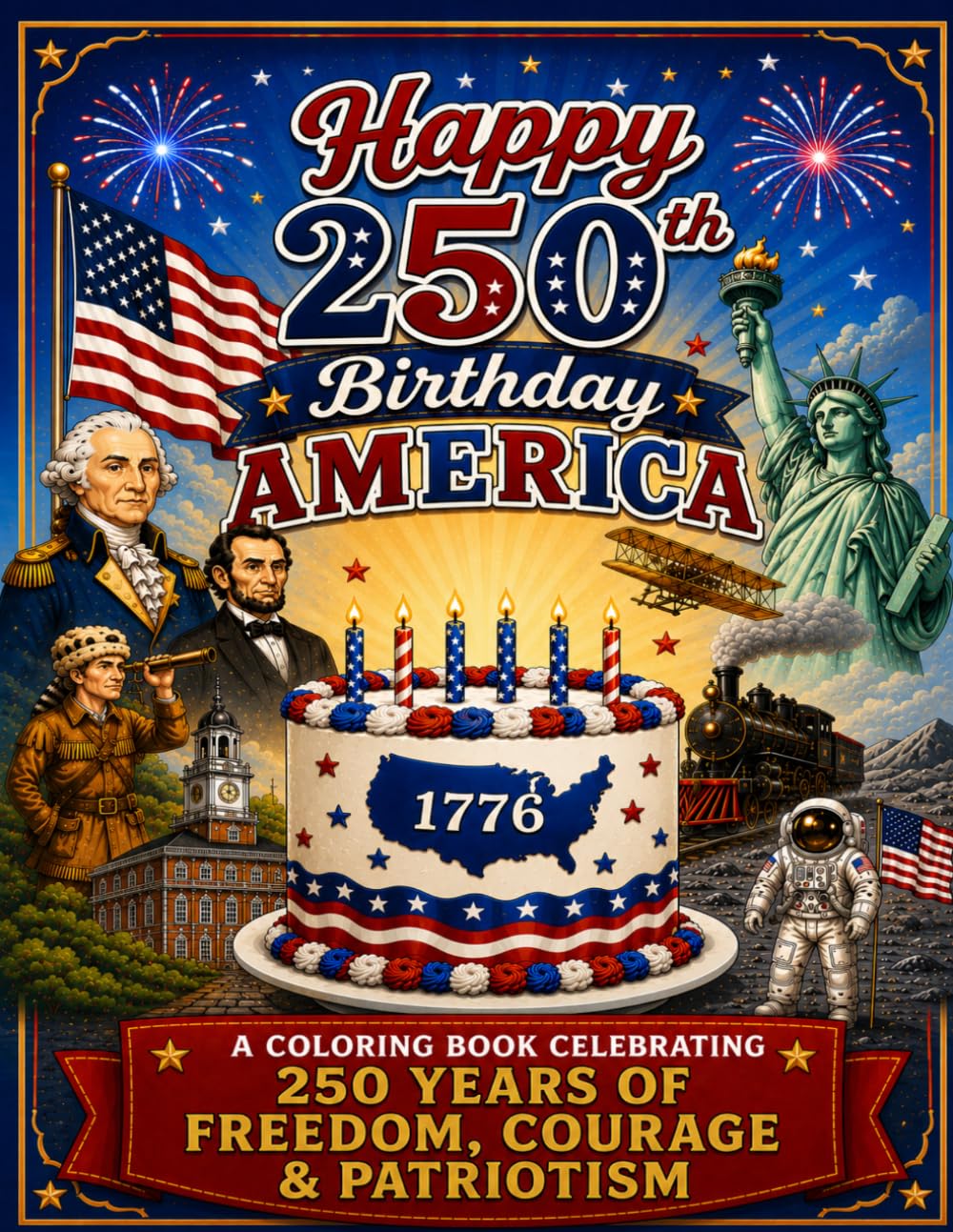 Happy 250th Birthday America: Coloring Book