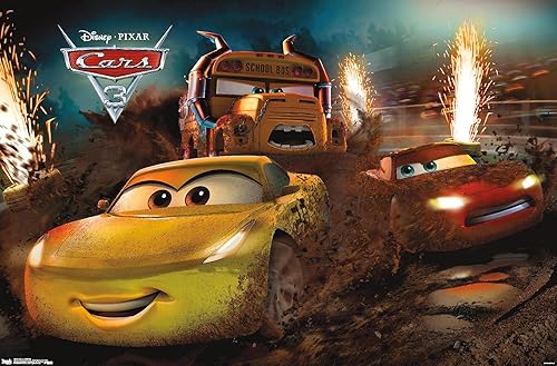 Trends International Disney Pixar Cars - Póster de pared de 3 rampage, 22.375 x 34 pulgadas, versión sin marco