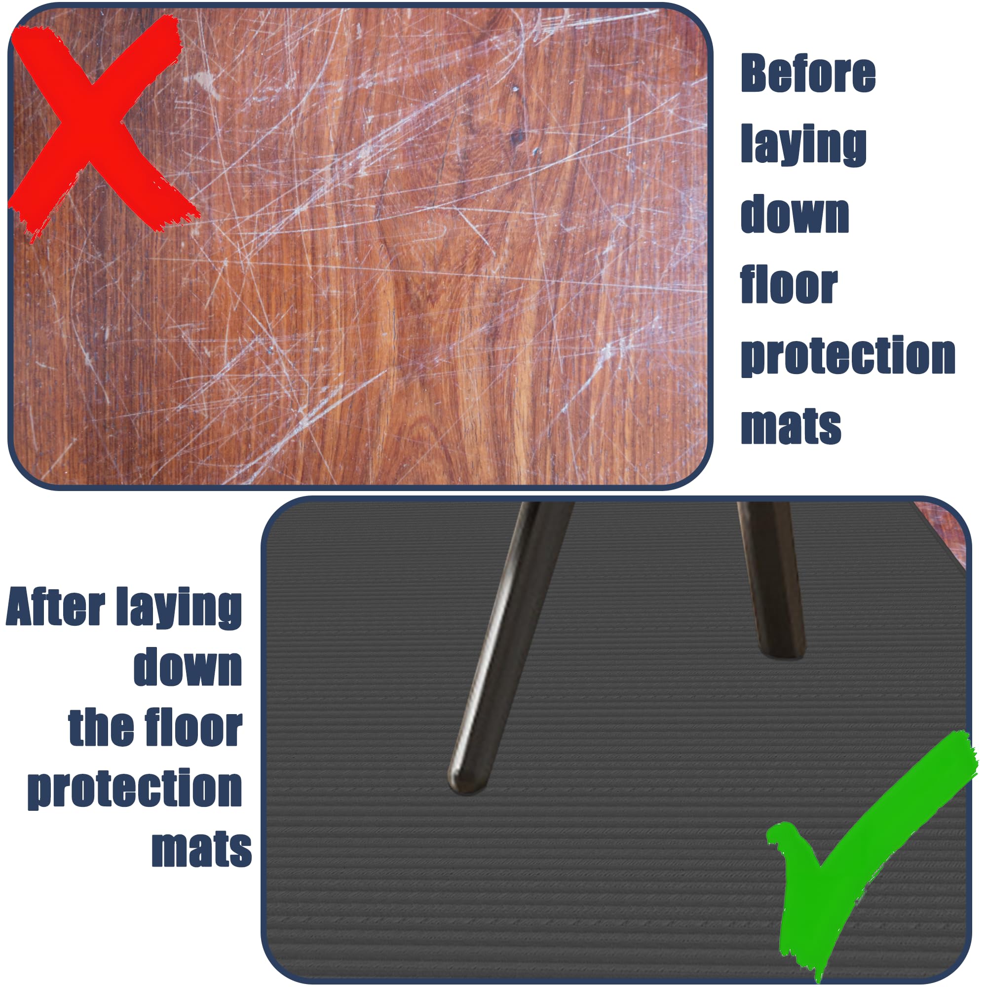 Protector Suelo Silla Ruedas 75 x 100 cm Resistente a Los Arañazos Alfombrillas para Sillas de Oficina Material Resistente y Duradero Silla de Escritorio para Laminado, Gris Oscuro