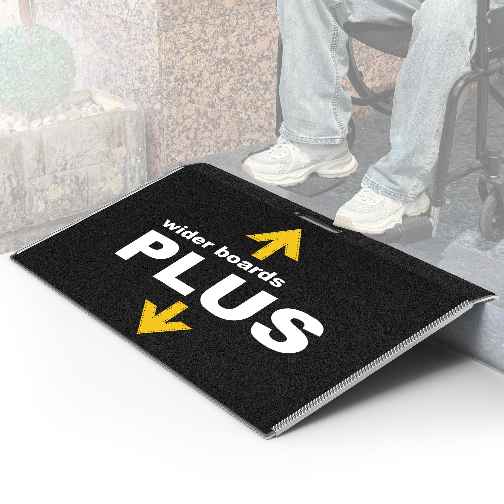 19"L x 32"W Threshold Ramp for Doorways, Wider Boards, Portable,Anti-Slip Ramps for Wheelchairs for Home,700 LBS Load Capacity,Aluminum Door Ramp and Curb Ramp for Scooters,Power Chairs,Walkers