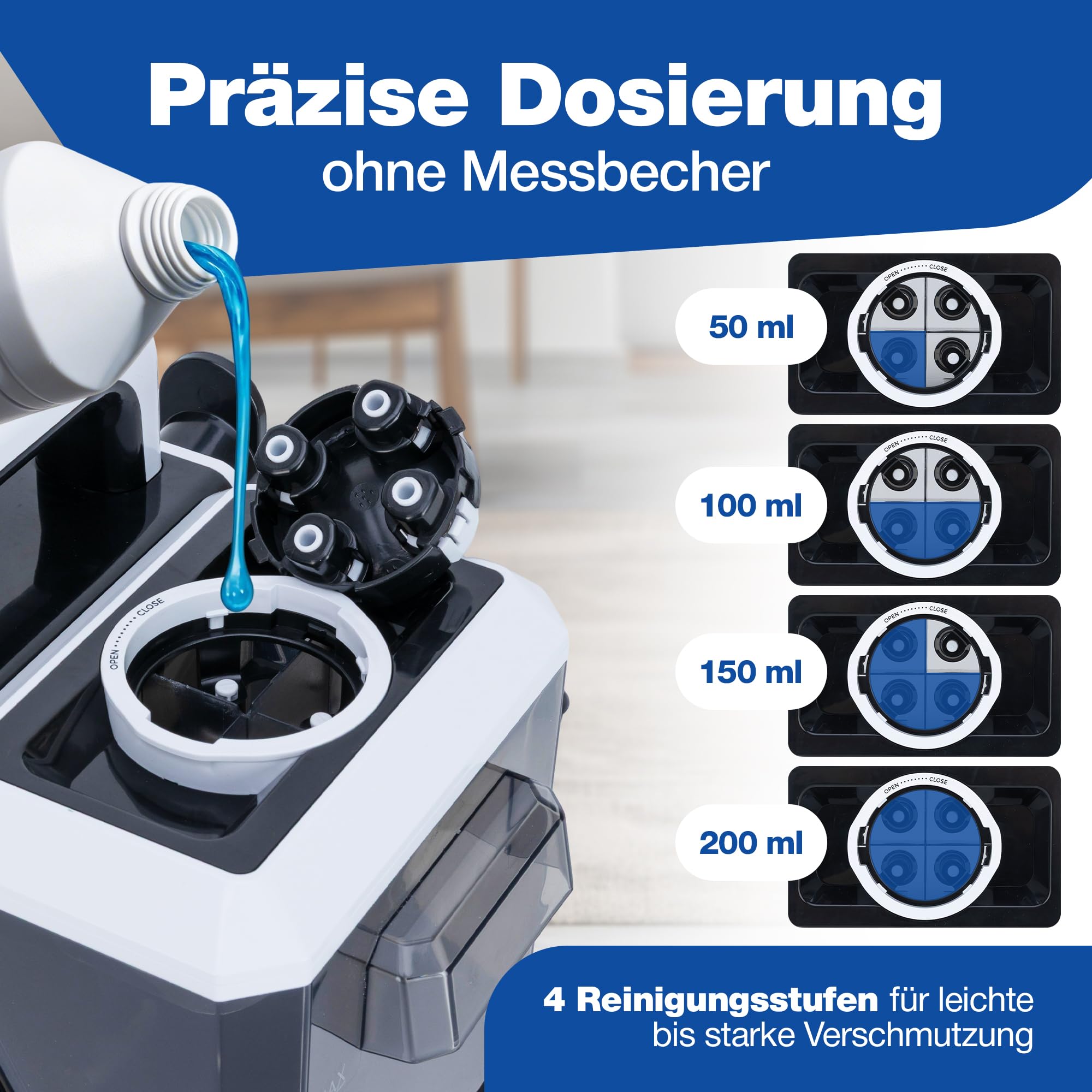 Polsterreiniger Gerät 550W | Kompakter Teppichreiniger & Waschsauger | Tragbarer Nasssauger | Auto Nass Trockensauger | für Teppich, Autositze, Sofas & Polster | Effektive Tiefenreinigung (bis 60 °C)