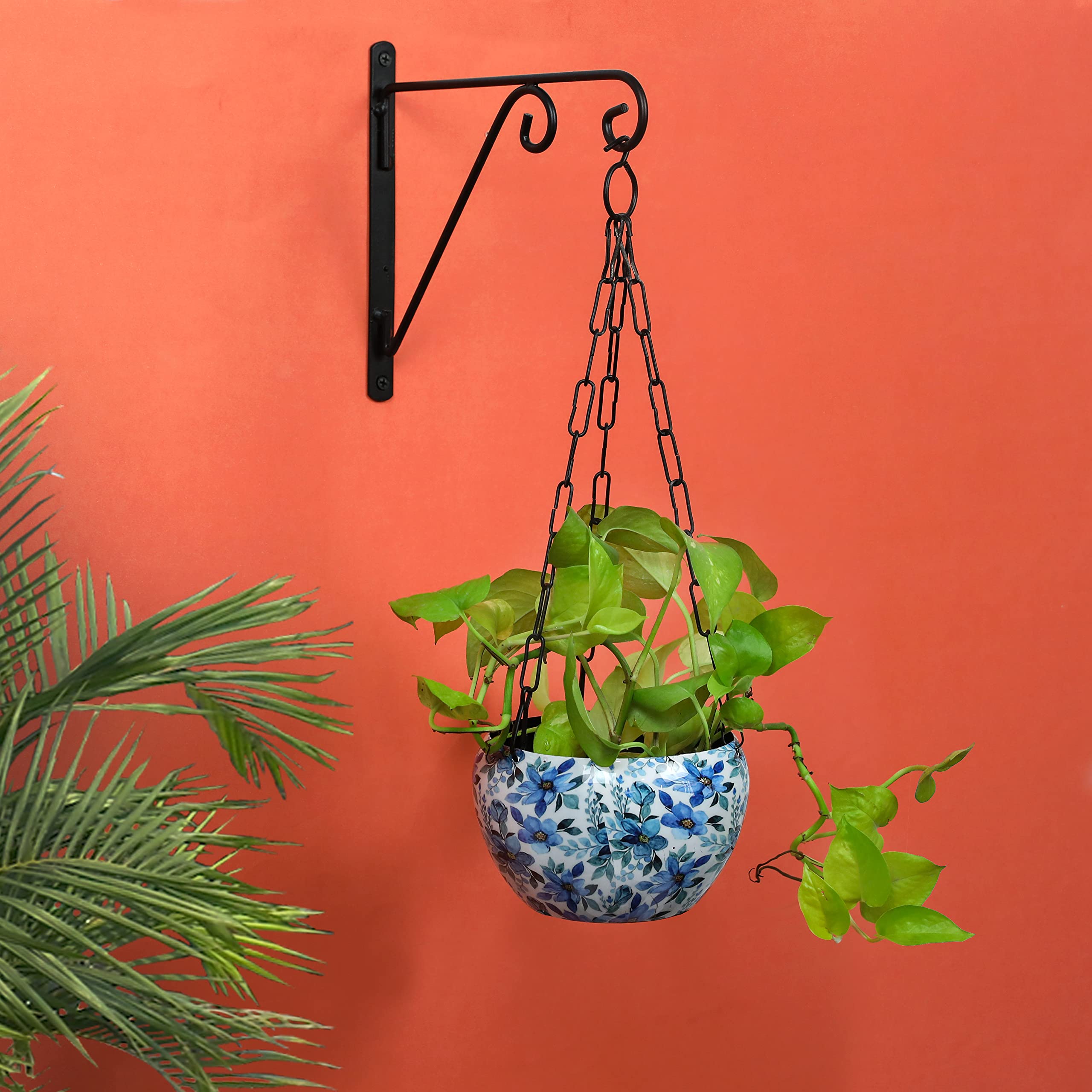 Plant Hanger Brackets Wall Mounted - Metal Hanging Hooks, Holder for Indoor Outdoor Planters - Black - Pack of 2 (Wall mounting - 2)-image-32