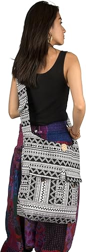 Miniatura 5 de Tribe Azure - Bolsa de hombro con compartimento para bolsillos con cremallera funcional